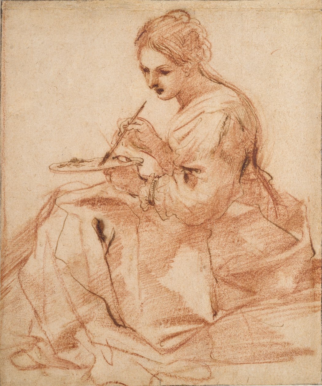 Uma Mulher Pintando Uma alegoria da pintura, c1618 de Guercino