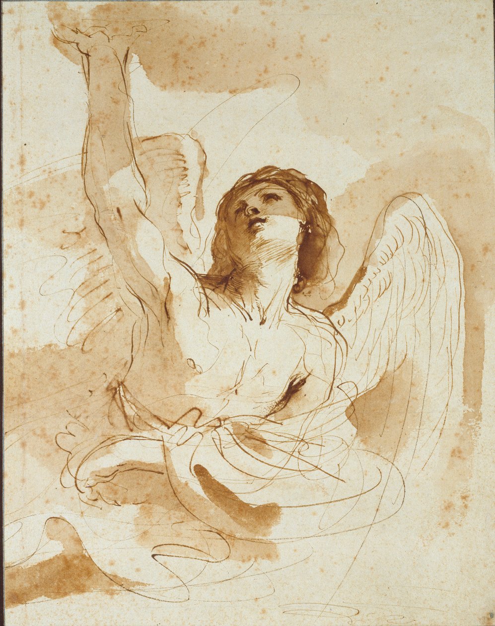 Um anjo, início do século XVII de Guercino