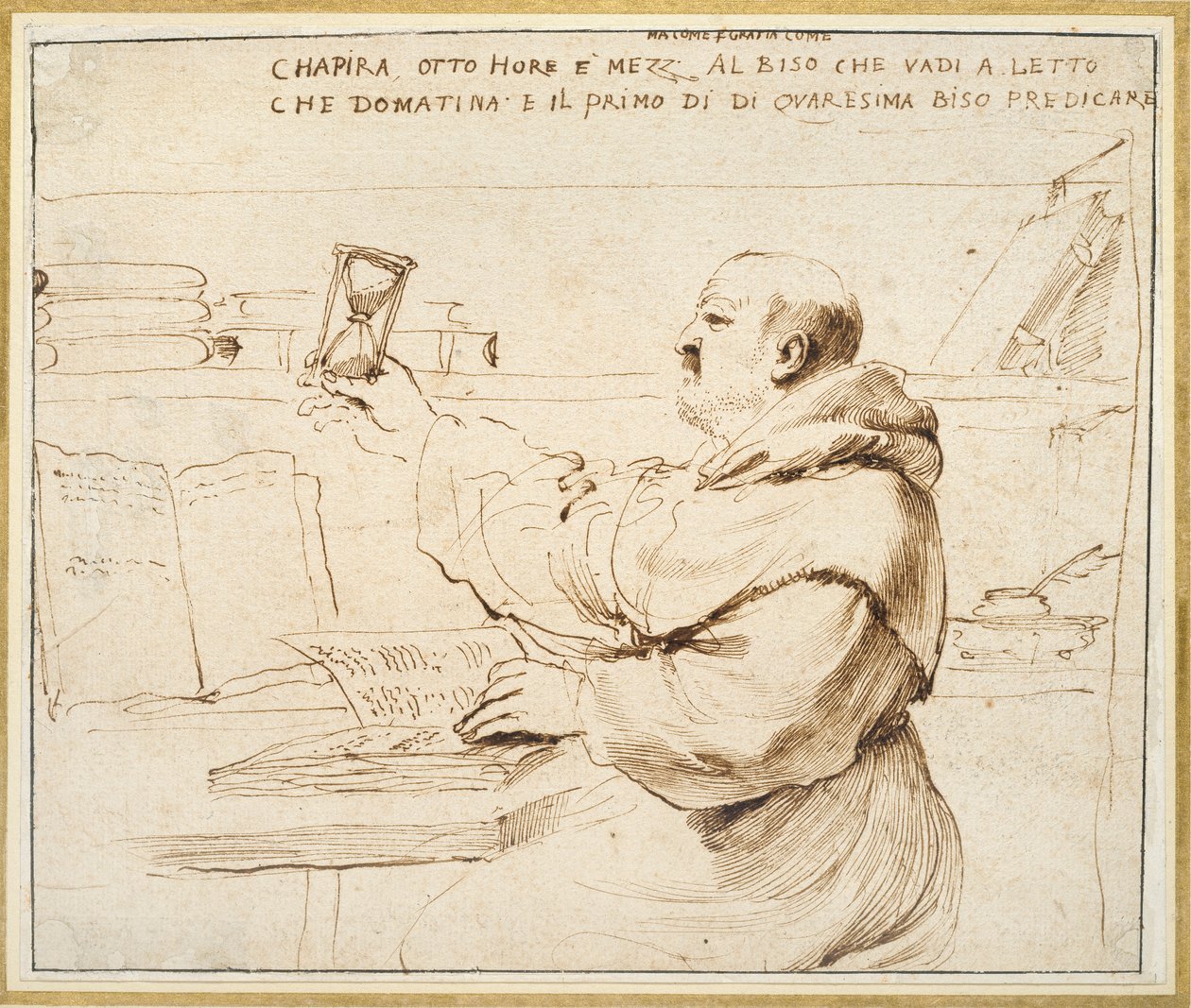 Caricatura de Fra Bonaventura Bisi, 1655-1659 de Guercino
