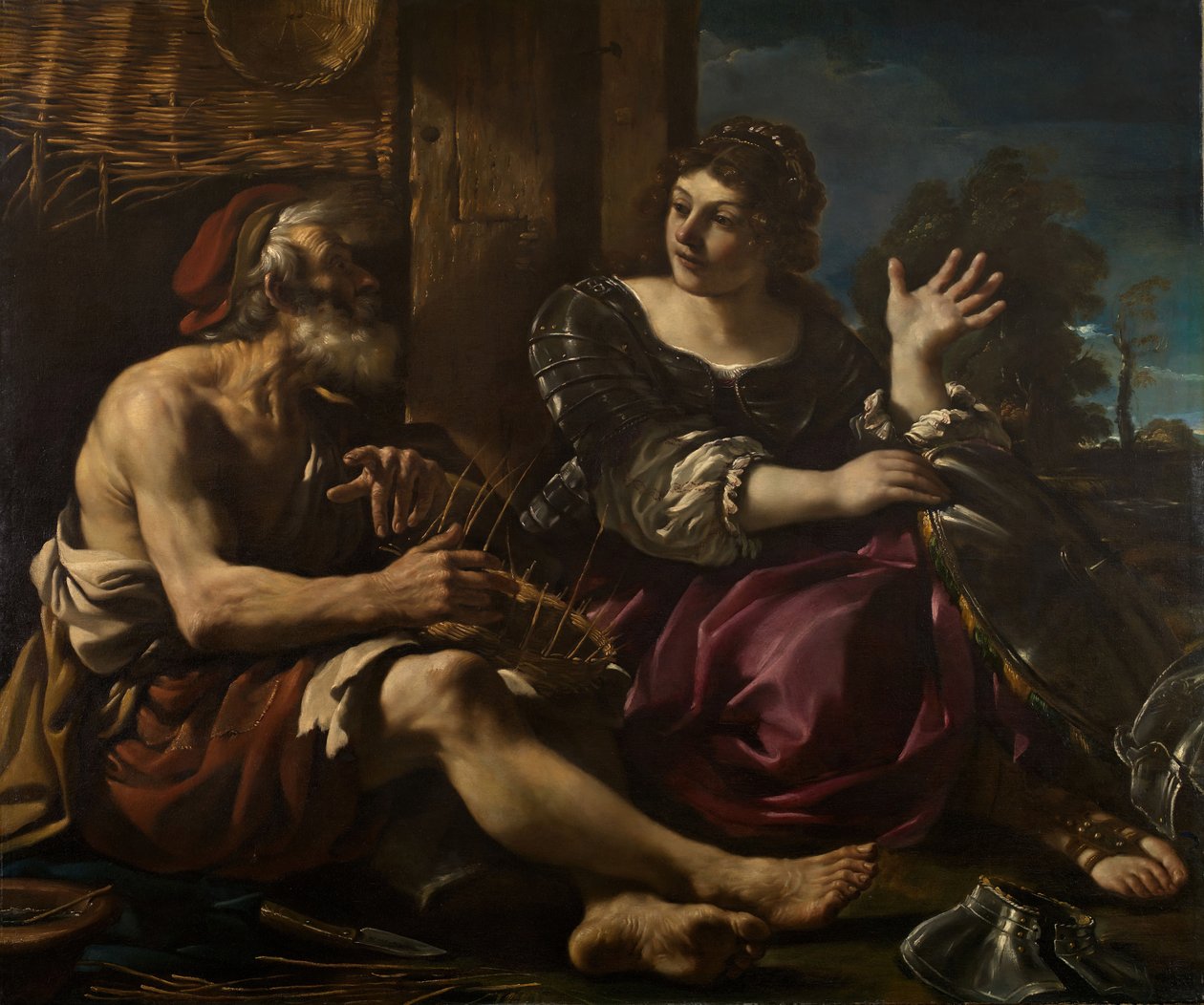 Erminia e o Pastor, 1619-20. de Guercino
