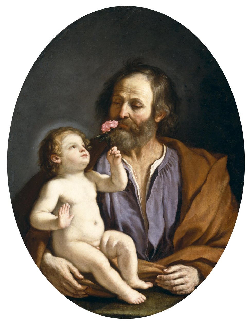 Guercino - São José com o Menino Jesus, c.1637 de Guercino