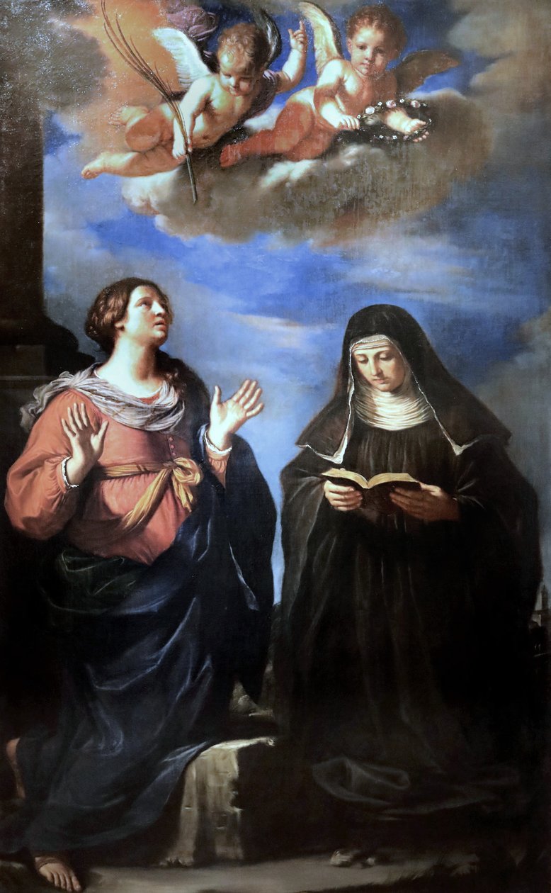 Guercino - Santas Gertrudes e Lucrécia. 1645 de Guercino