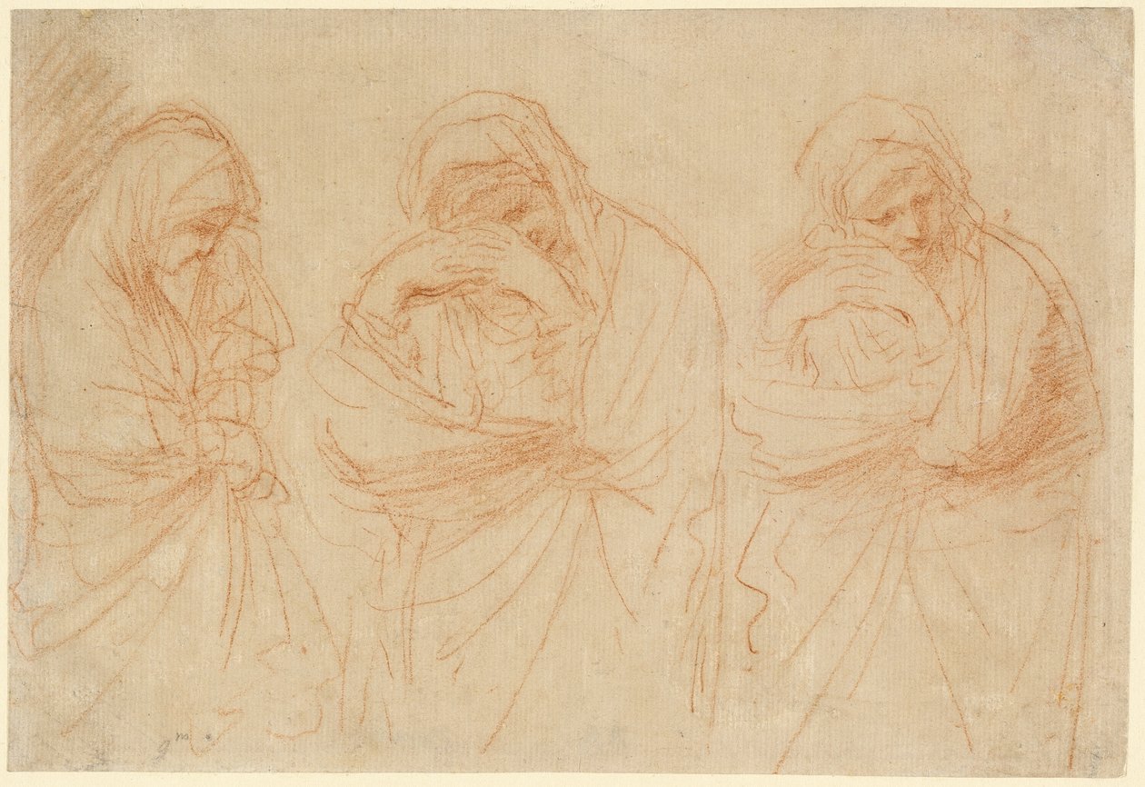 Madonna Luto: Estudos para o sepultamento de Cristo de Guercino