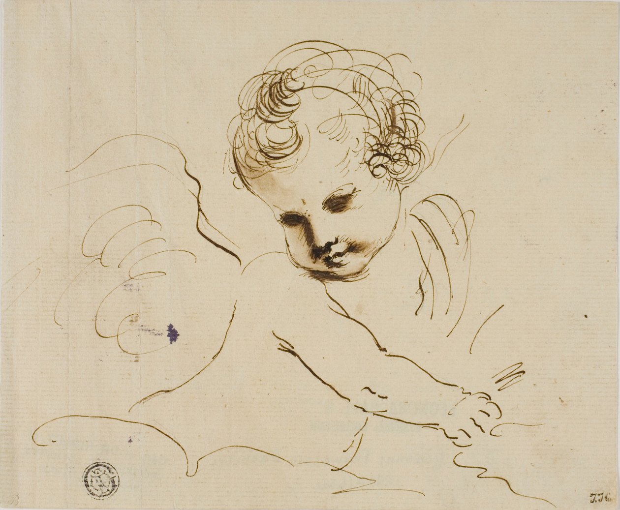 Puto nas nuvens de Guercino