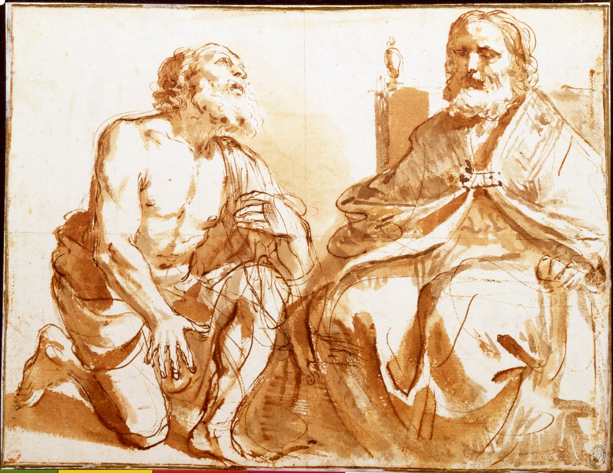 Bispo sentado e Santo ajoelhado de Guercino