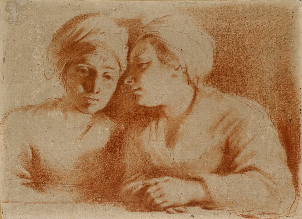 Duas mulheres sentadas, meados do século XVII de Guercino