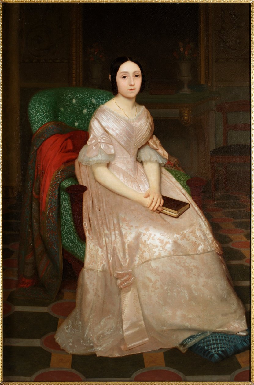 Retrato da Marquesa Emilia Negrone Centurione, Pintura Genesis noble de Giuseppe Frascheri (1809-1886) de Guglielmo Castoldi