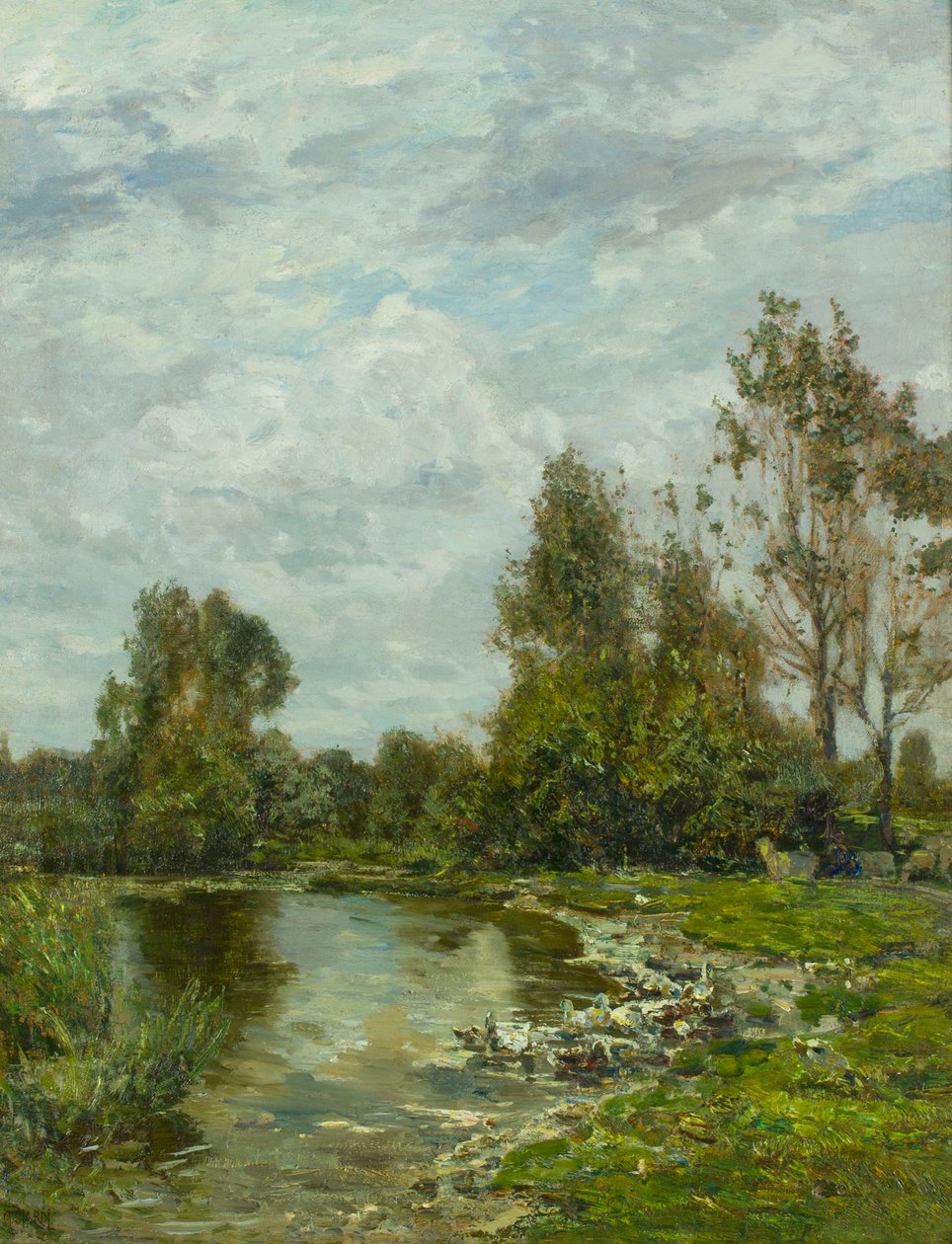 Ao longo do rio Sile, década de 1880. de Guglielmo Ciardi