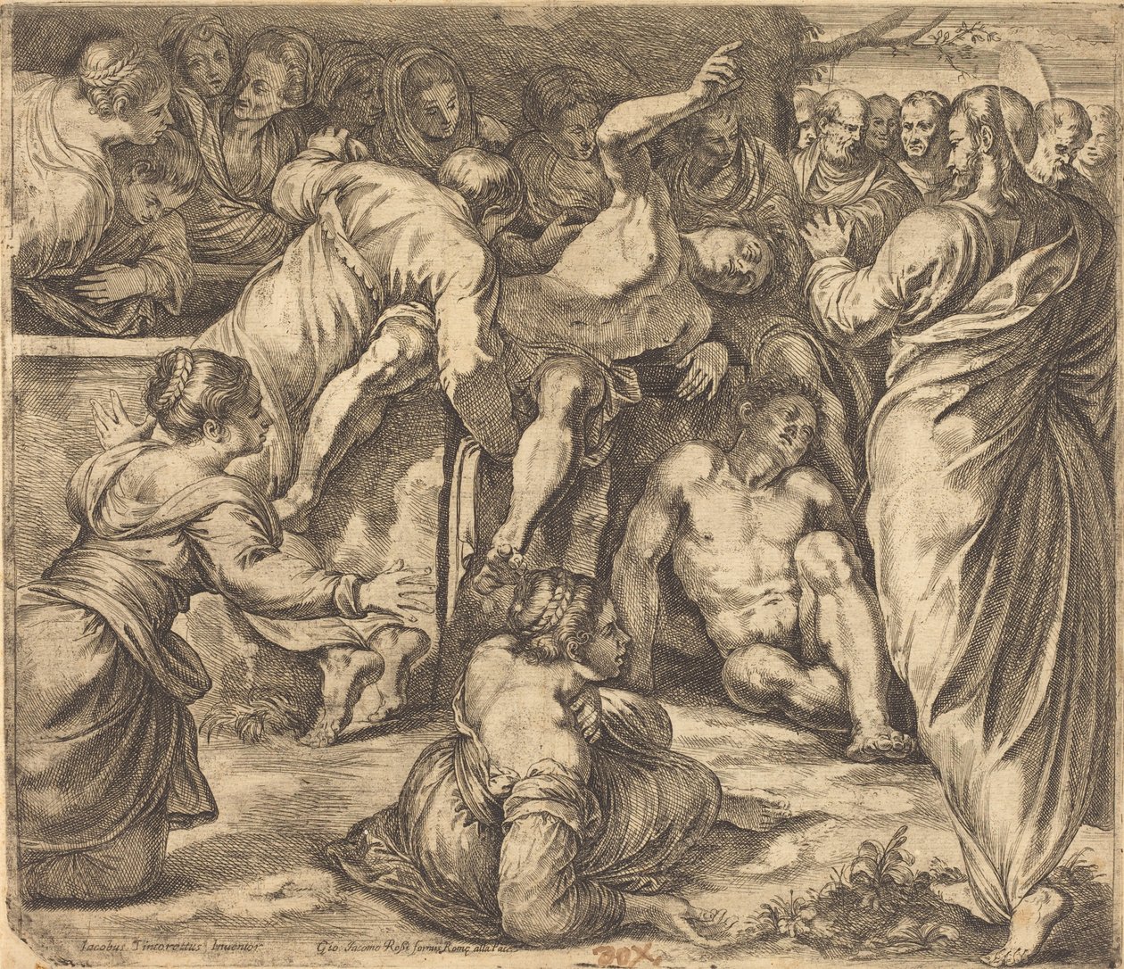A Ressurreição de Lázaro de Guglielmo Cortese after Tintoretto