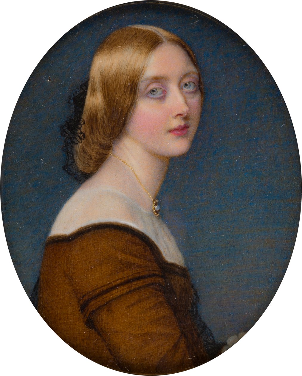Retrato de uma senhora desconhecida, c.1840-73 (óleo sobre tela) de Guglielmo Faija