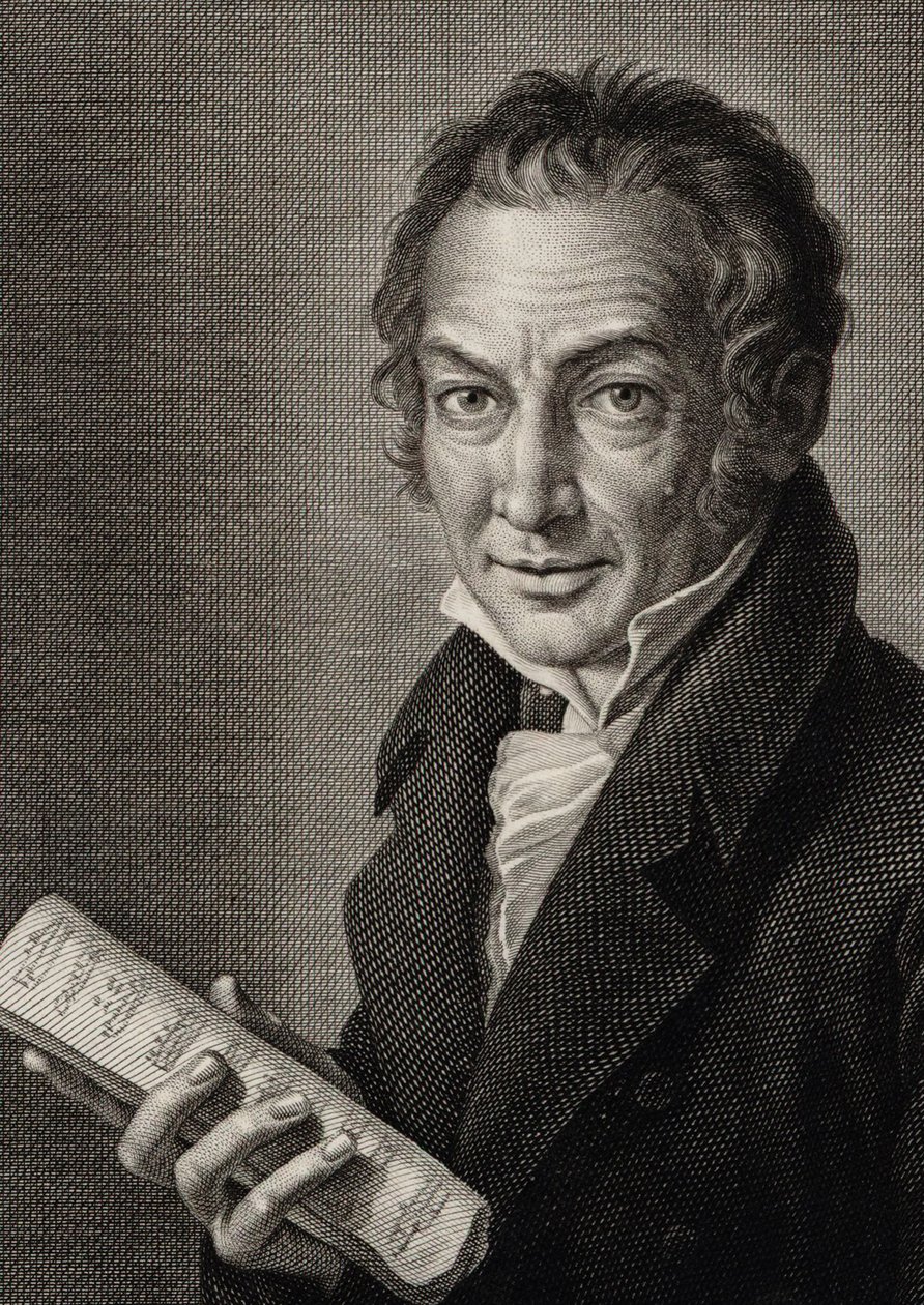 Retrato do Compositor Nicola Antonio Zingarelli 1752-1837, 1816. de Guglielmo Morghen