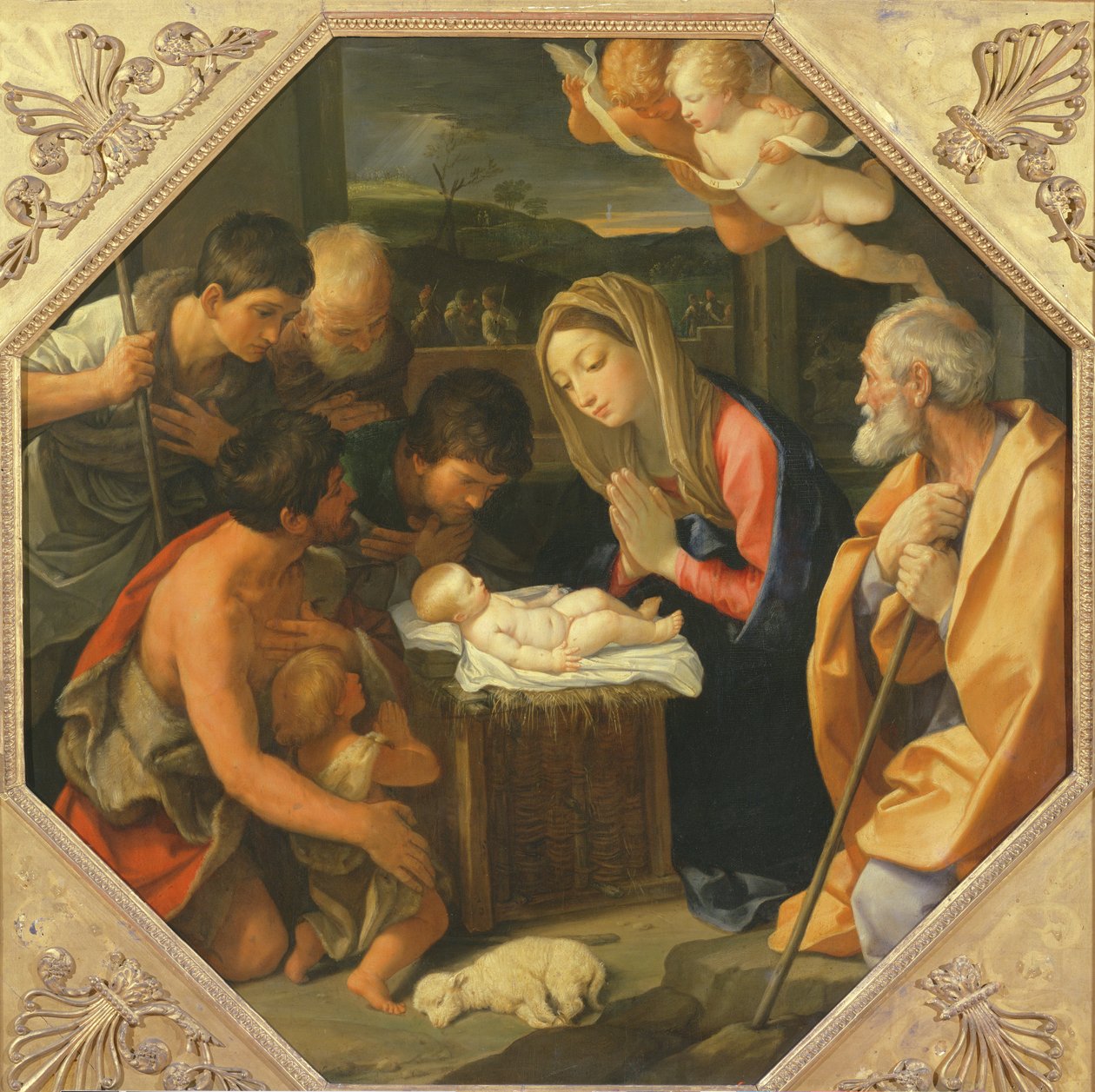 A adoração dos pastores, c.1640-42 de Guido Reni