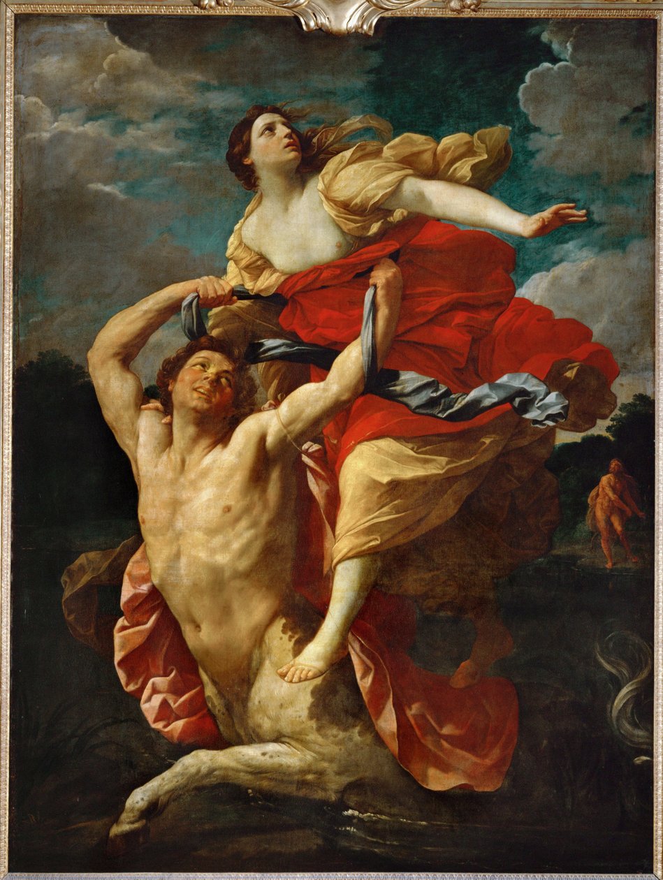 Dejaneira raptada pelo centauro Nessus ... de Guido (follower of) Reni