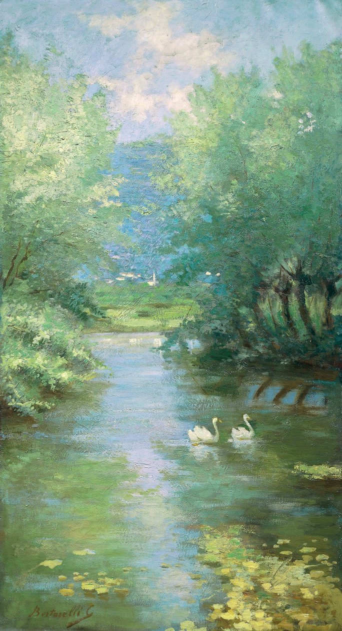 Paisagem com cisnes (óleo sobre tela) de Guido Bertarelli