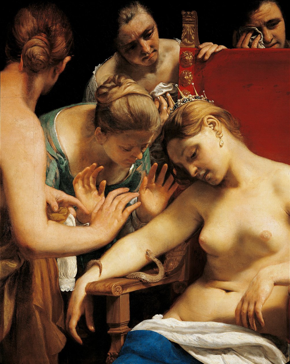 A morte de Cleópatra (pormenor) de Guido Cagnacci