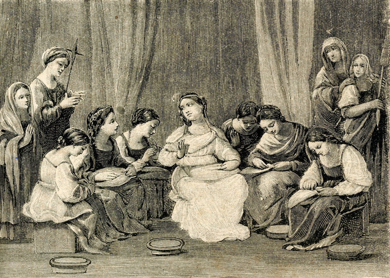 Adolescência da Virgem, por Guido Reni (1575-1642), Santuário da Casa Santa, Loreto, Marche, Itália de Guido Reni