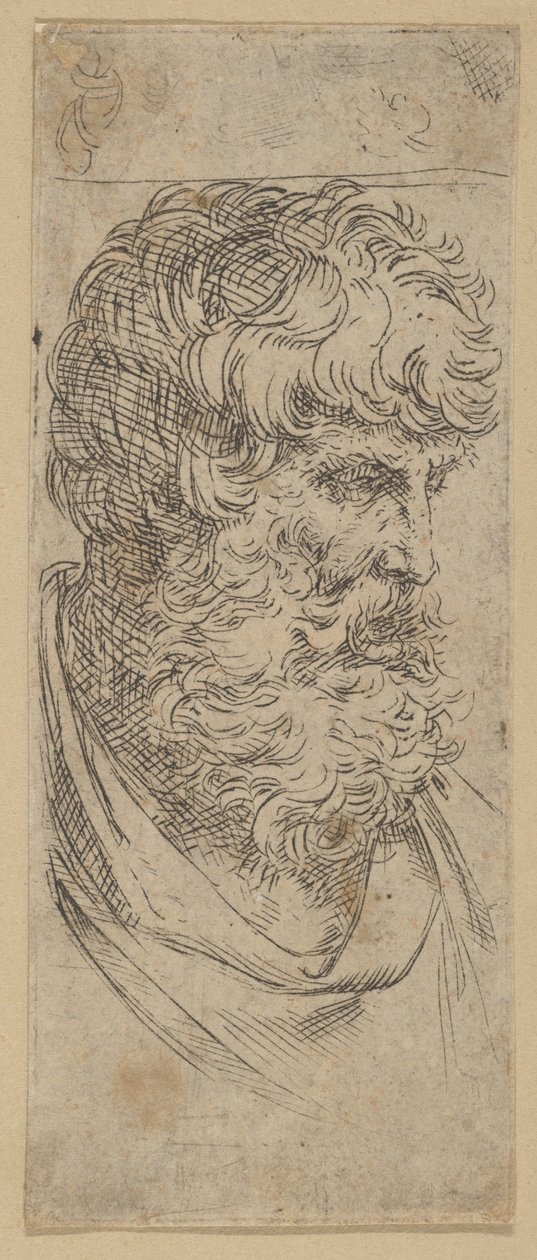 Busto de um homem barbudo, ca. 1600-1640. de Guido Reni