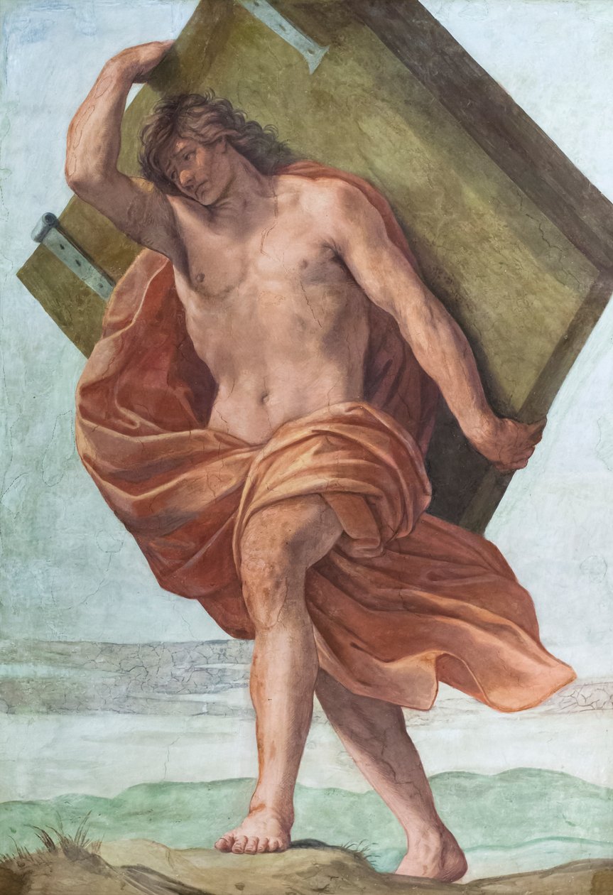 Afrescos de tecto da sala do casamento de Aldobrandini, retratando cenas das histórias de Sansão (fresco) de Guido Reni