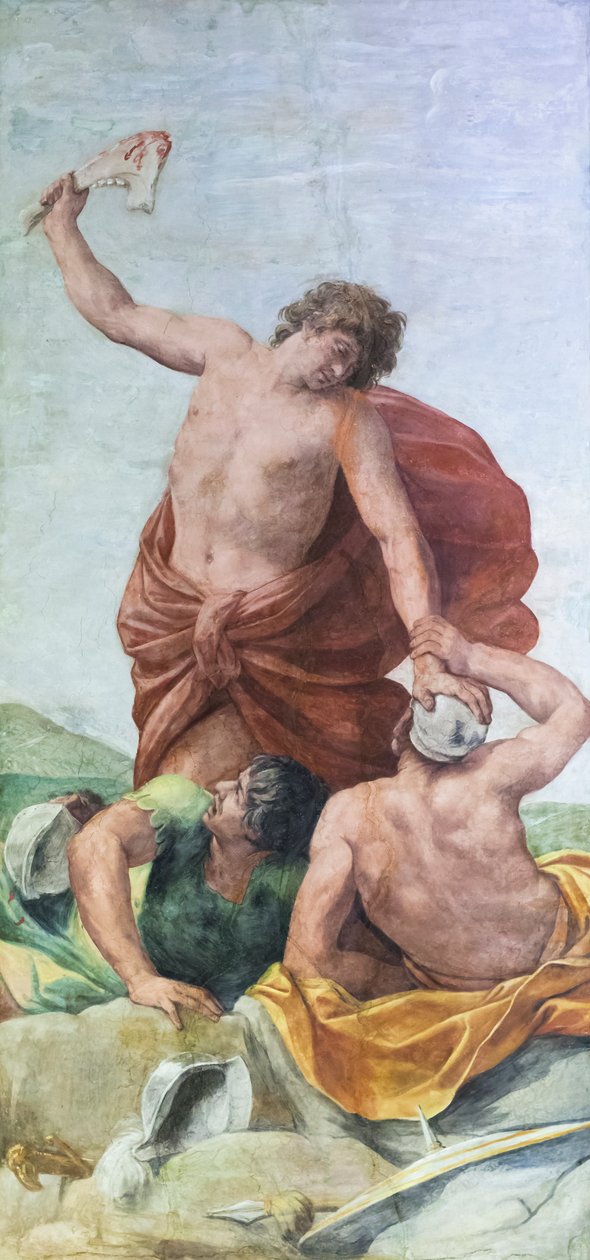 Afrescos de tecto da sala do casamento de Aldobrandini, retratando cenas das histórias de Sansão (fresco) de Guido Reni