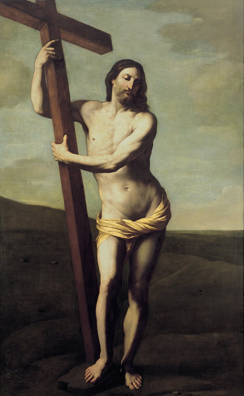 Cristo ressuscitado abraçado à cruz de Guido Reni