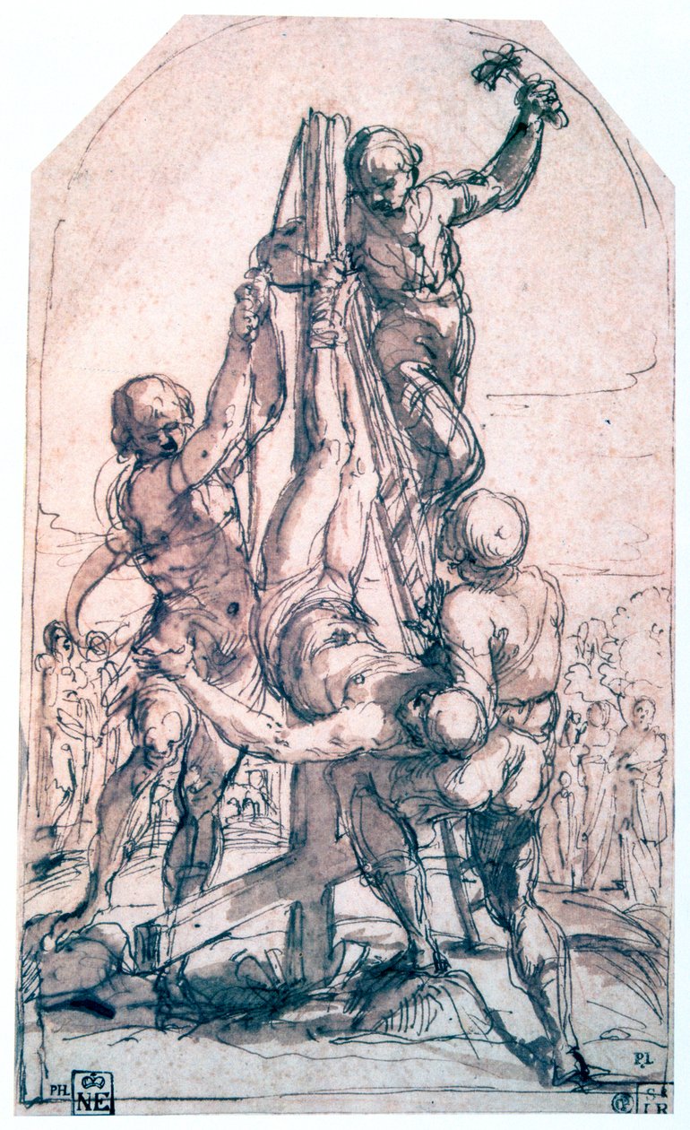 Crucificação de São Pedro, c1600-1642 de Guido Reni