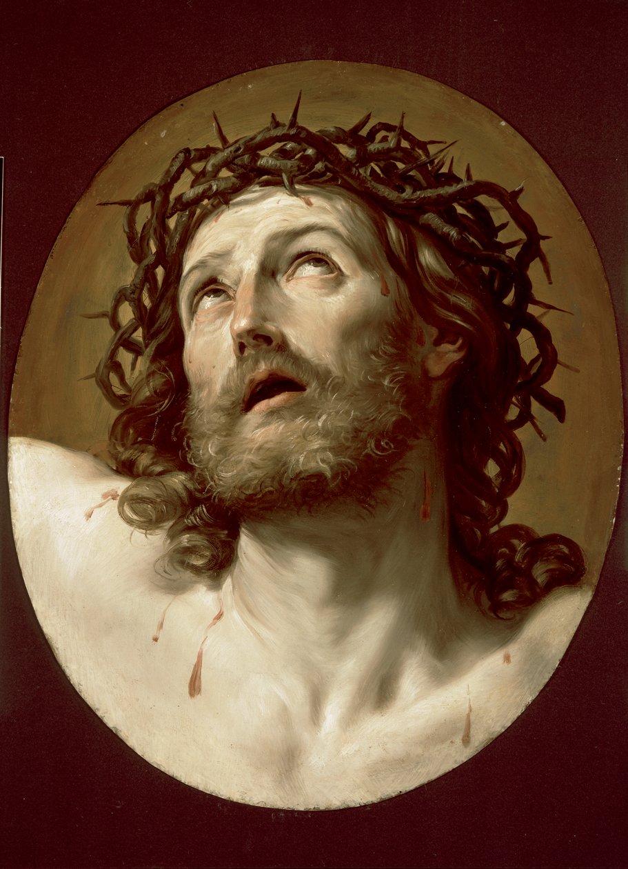 Cabeça de Cristo Coroado de Espinhos, início dos anos 1630 (óleo sobre painel de cobre) de Guido Reni