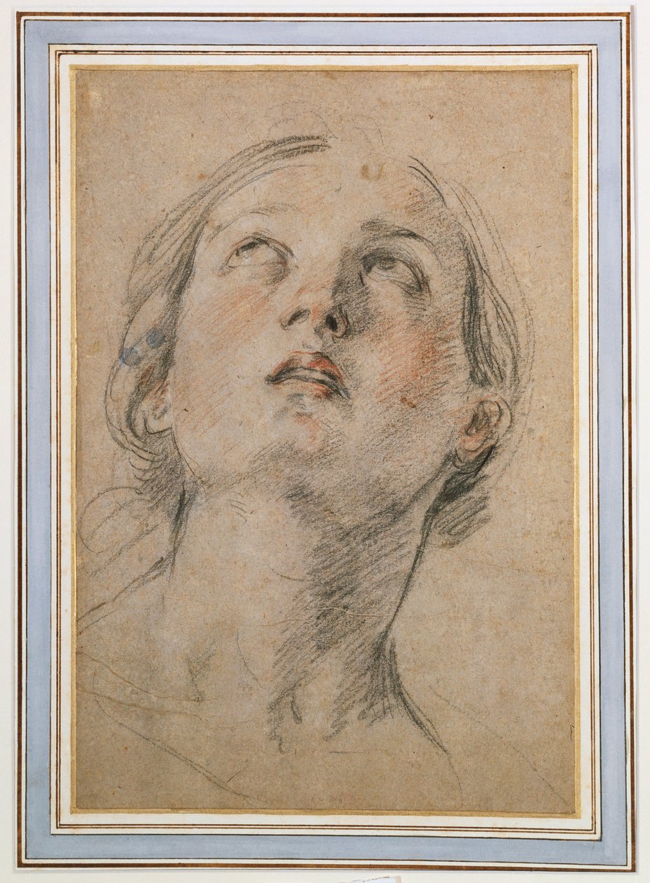 Cabeça de uma mulher olhando para cima de Guido Reni