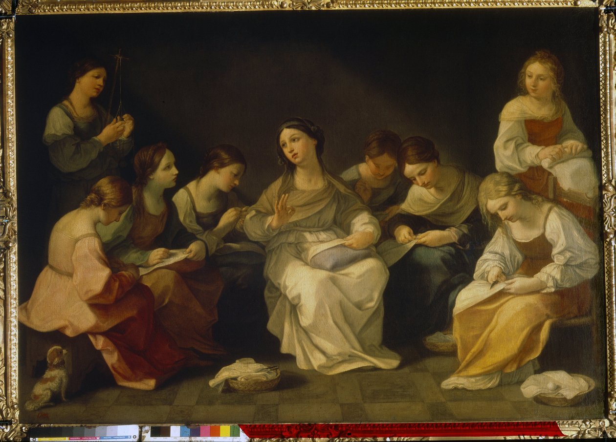 A Educação da Virgem. Pintura por Guido Reni (1575-1642), óleo sobre tela de Guido Reni