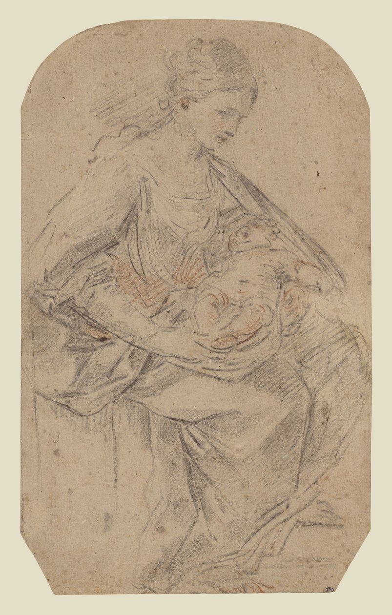 Natividade (frente); Mulher de turbante (verso) de Guido Reni