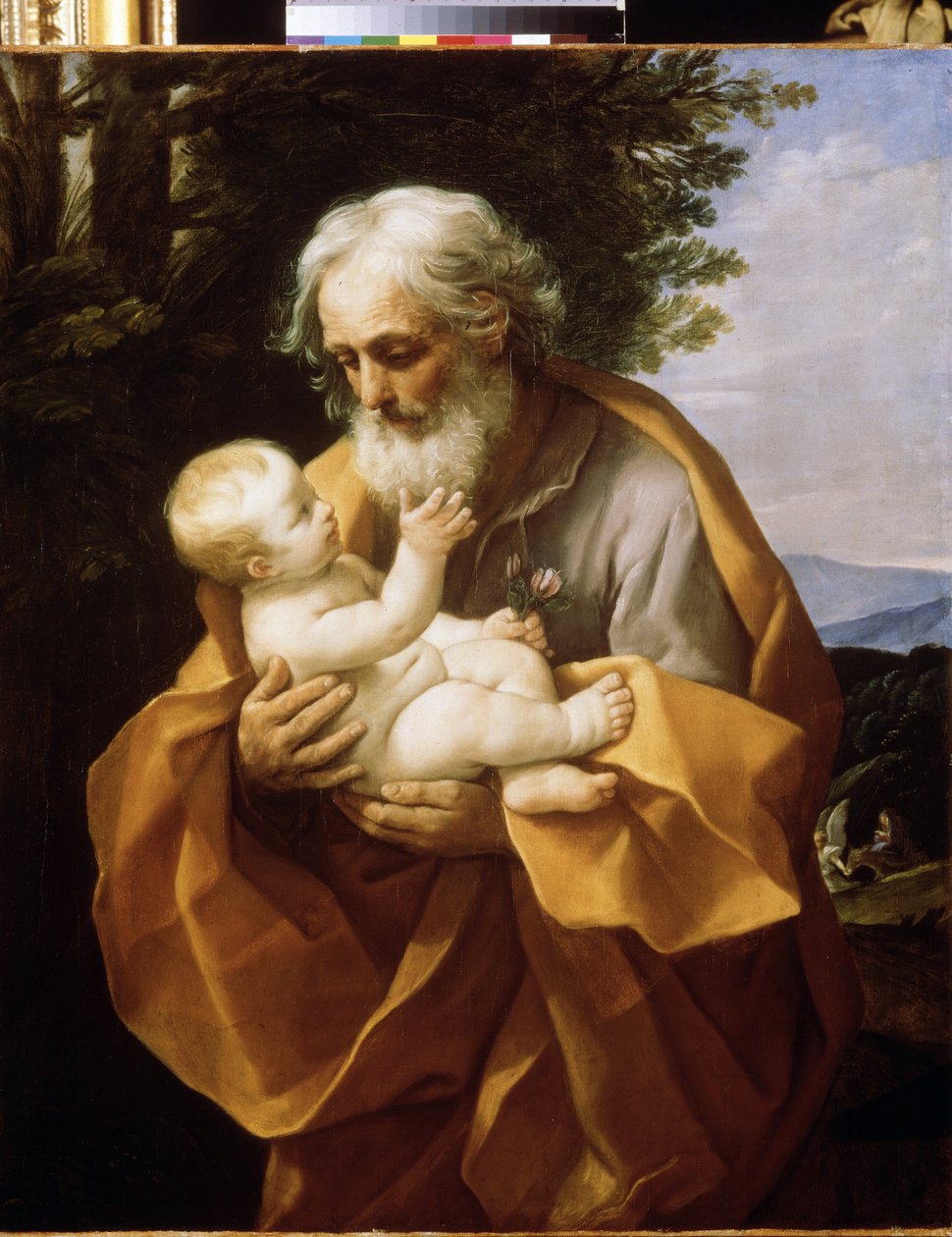 São José com o Menino Jesus, c.1620 (óleo sobre tela) de Guido Reni