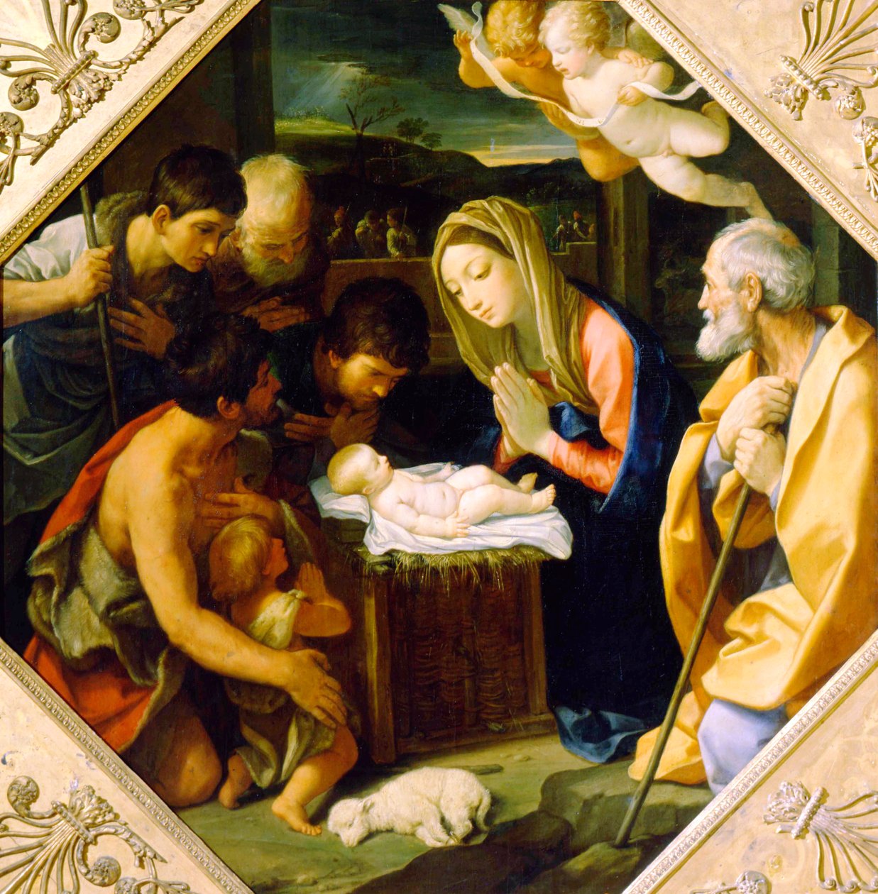 A Adoração do Menino Jesus, c1640 de Guido Reni