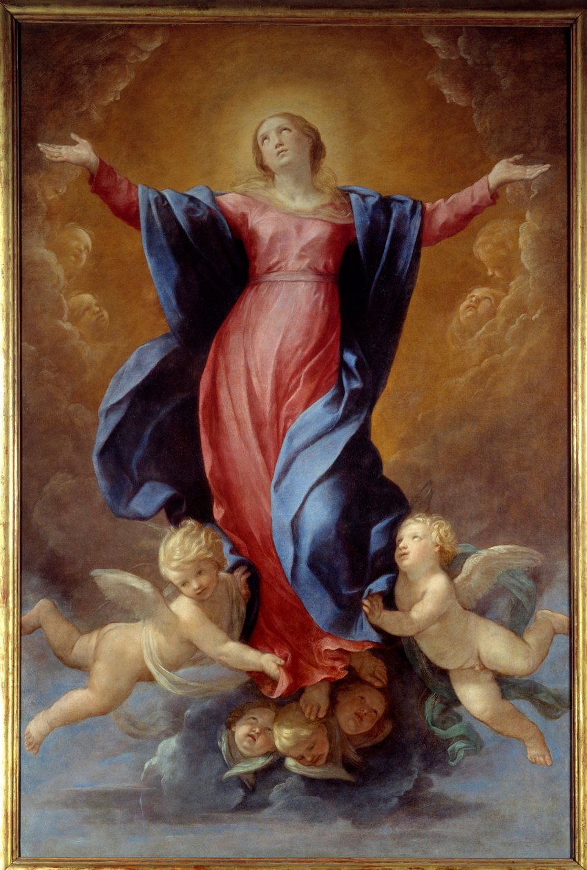 A Assunção da Virgem Pintura por Guido Reni chamou o Guia (1575-1642) 1637 Sol. 2,42x1,6 m Lyon, Musee des Beaux Arts de Guido Reni