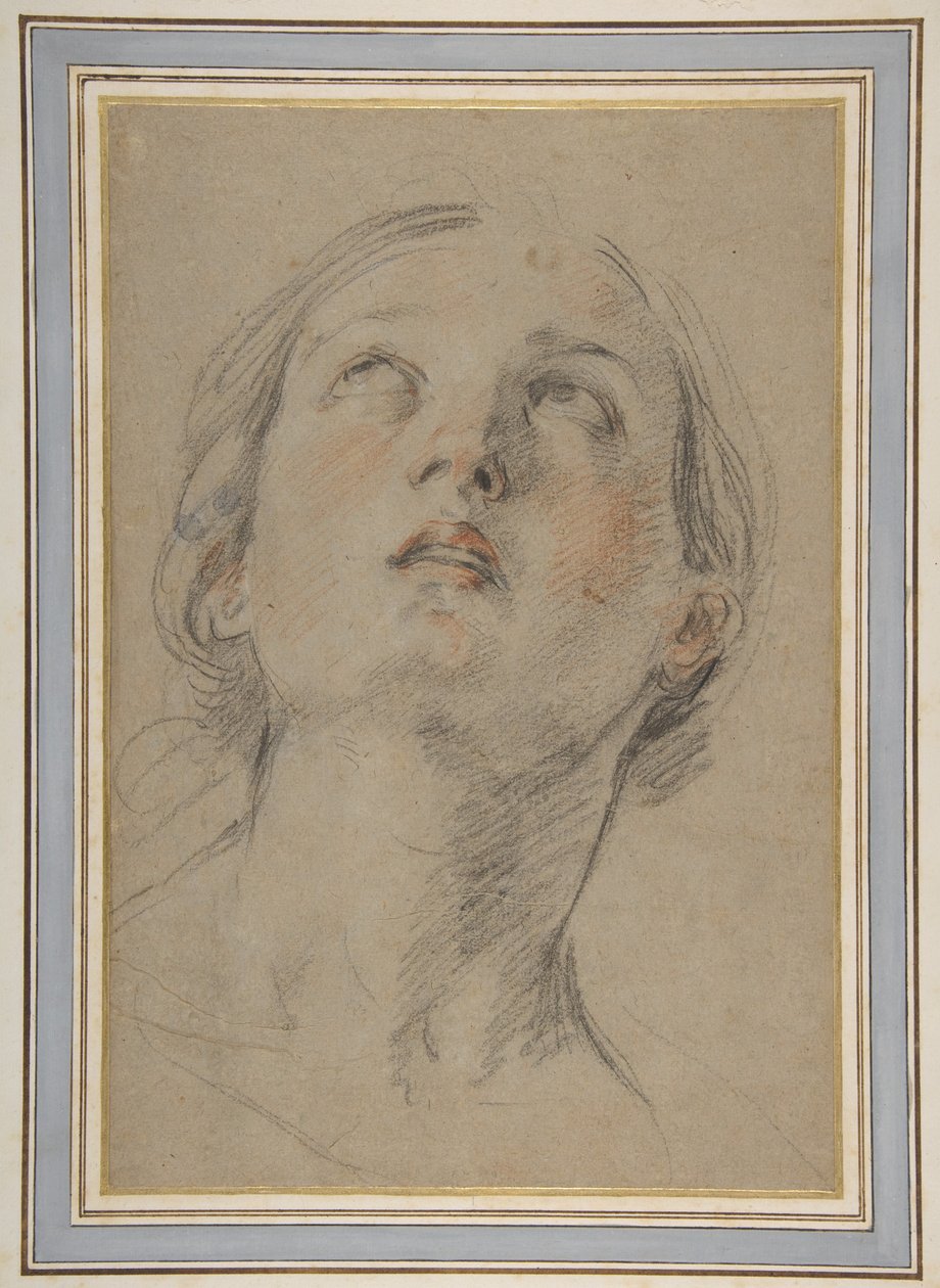 A cabeça de uma mulher a olhar para cima (Judith) de Guido Reni