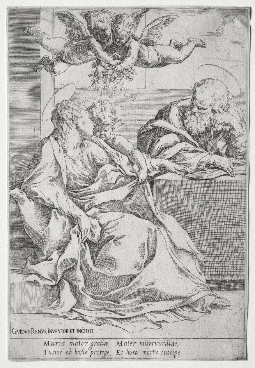 A Sagrada Família com dois anjos de Guido Reni