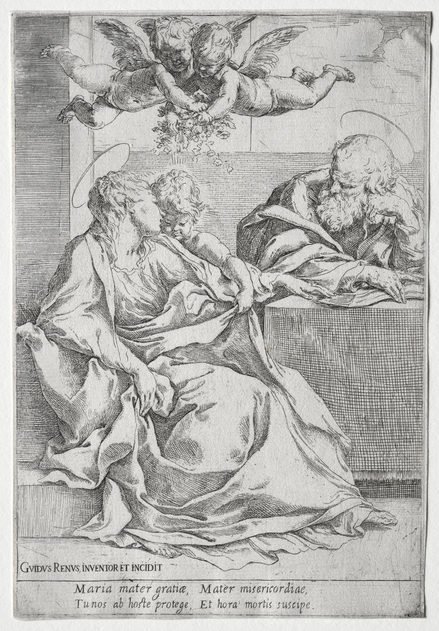 A Sagrada Família com Dois Anjos. de Guido Reni