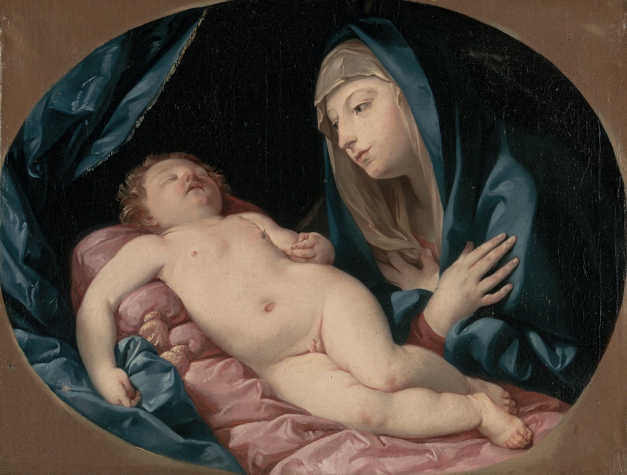A Madonna adorando a criança adormecida de Guido Reni