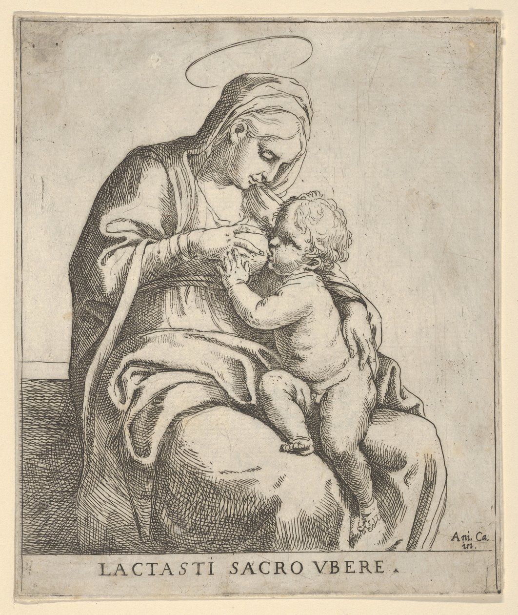 A Virgem amamentando o menino Cristo, ca. 1590-1610. de Guido Reni