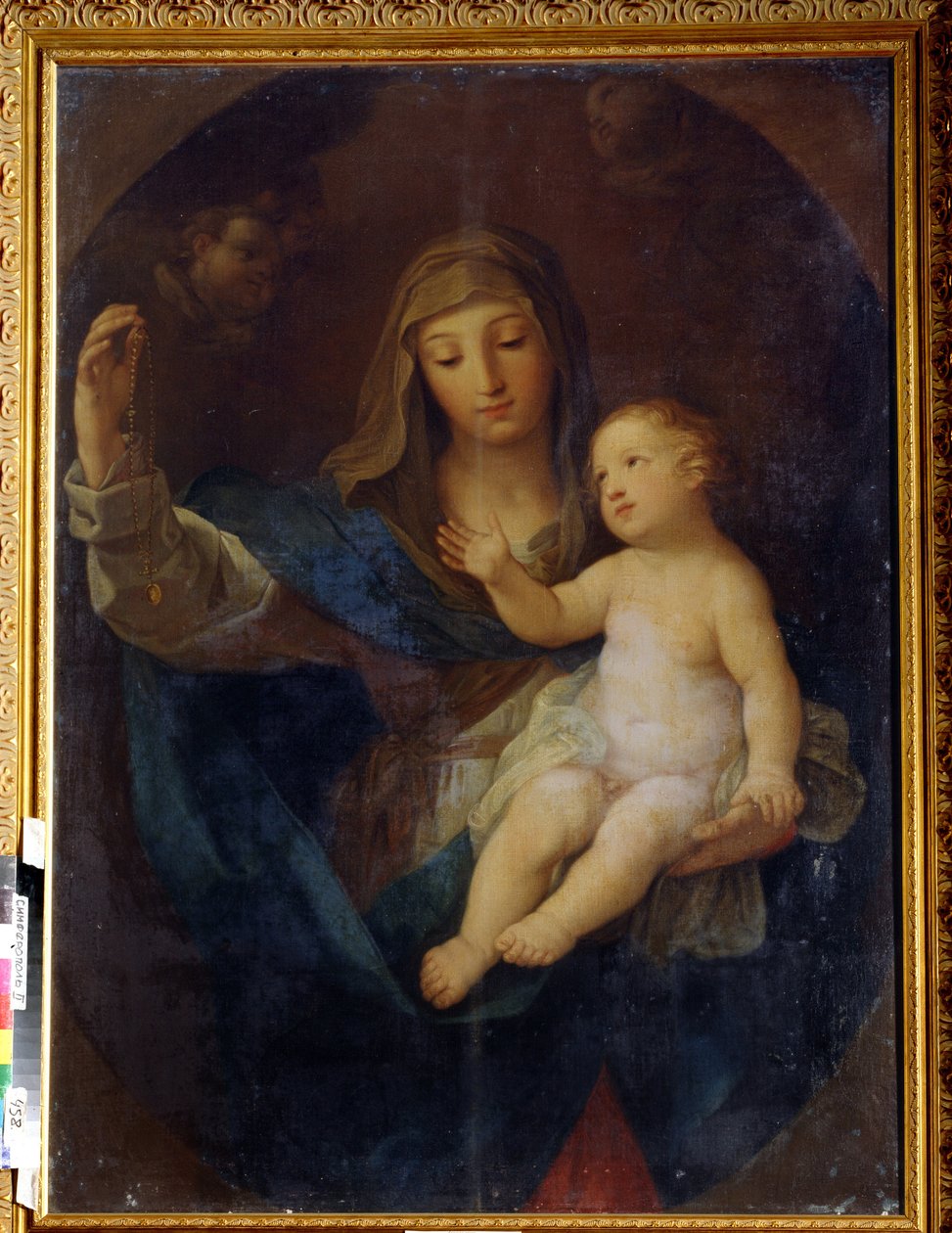 Virgem e criança. Pintura de Guido Reni (1575-1642). Óleo sobre tela. Arte italiana, estilo barroco. Museu Regional de Arte, Simferopol, Ucrânia de Guido Reni