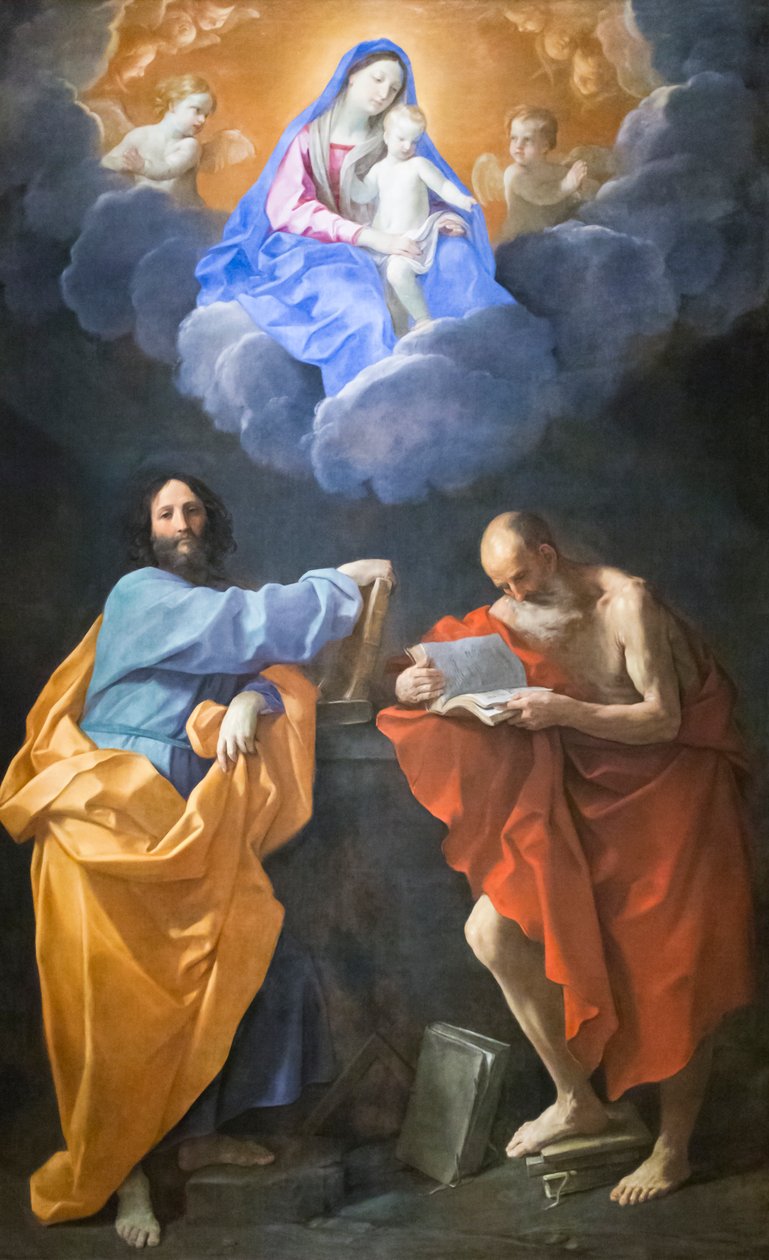 Virgem em Glória com Santos Tomás e Jerônimo (óleo sobre tela) de Guido Reni