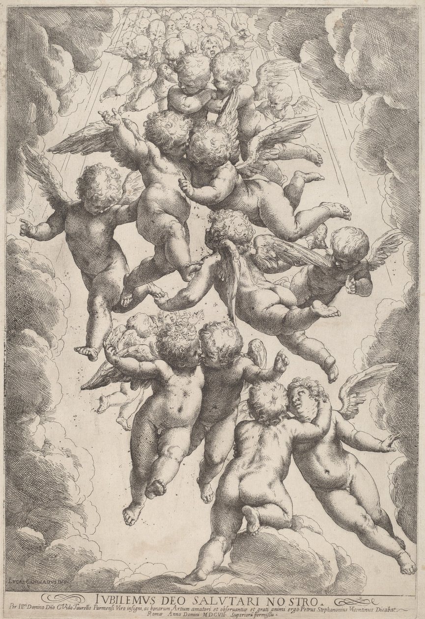 Anjos em glória de Guido Reni, after Luca Cambiaso