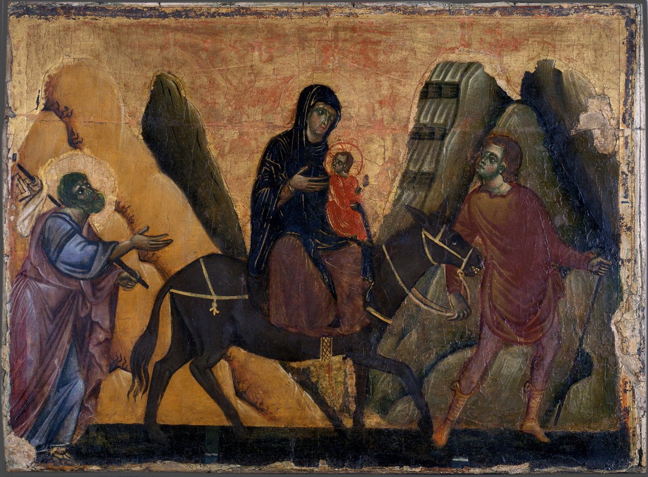 A fuga para o Egito, c. 1280 de Guido da Siena
