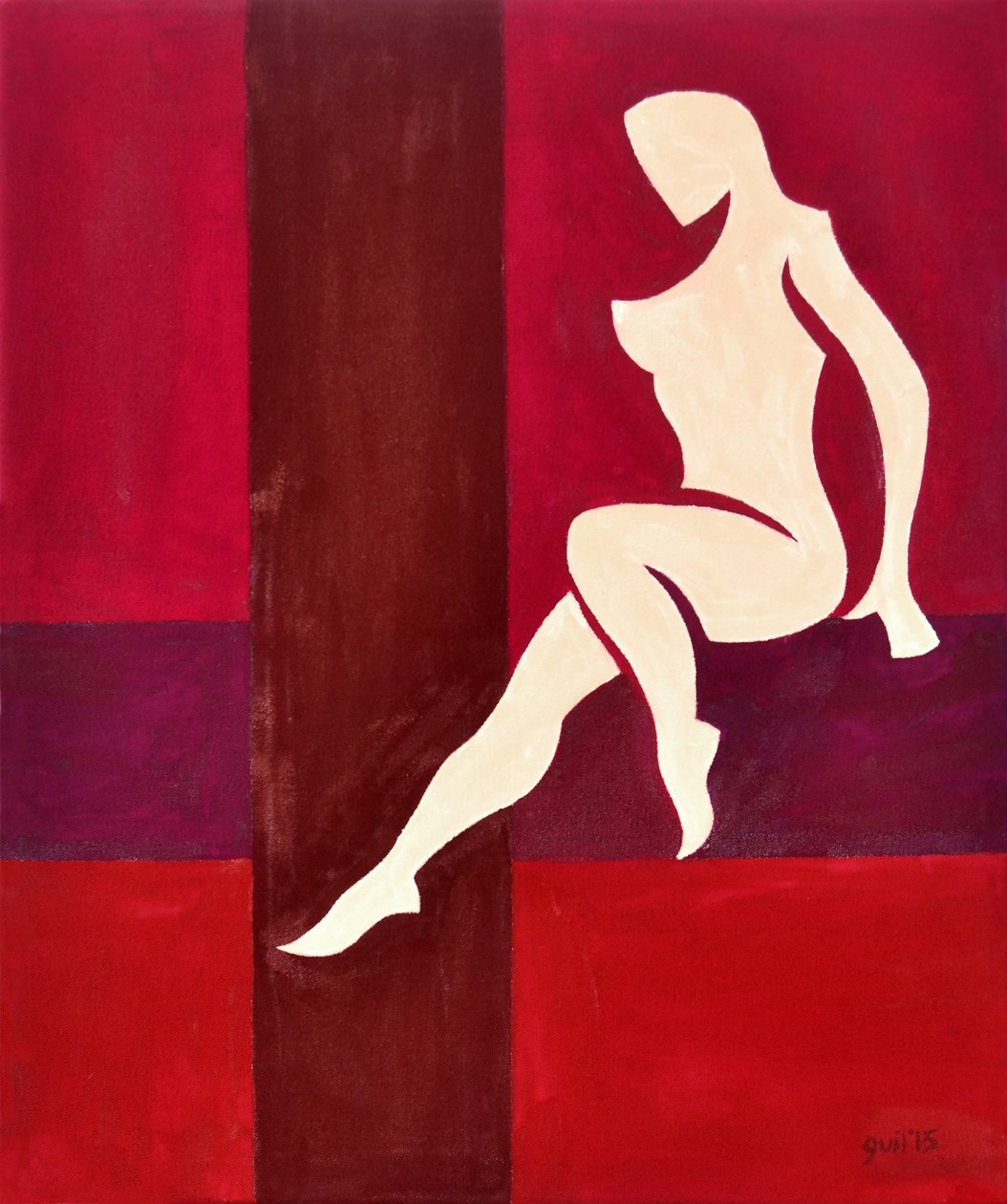 Bold as Love (Towering in Shiny Metallic Purple Armour), 2015 (óleo sobre tela) de Guilherme Pontes