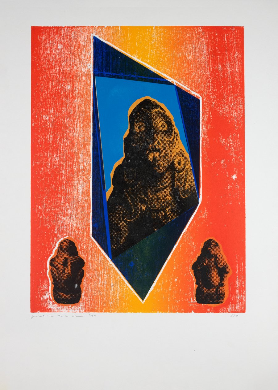 Quarto Invisível Nº9, Branco, 2019 (xilogravura e serigrafia) de Guilherme Pontes