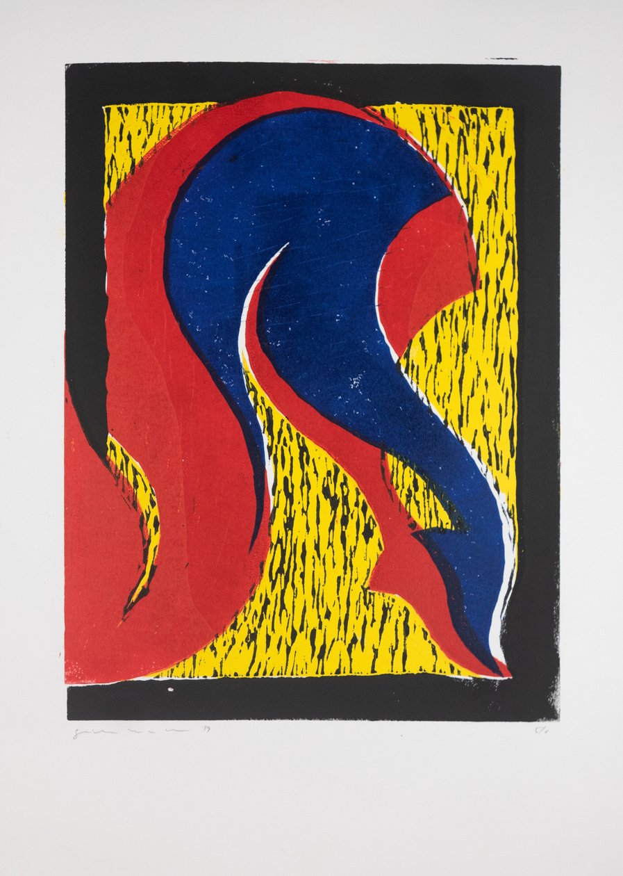Pernas cruzadas Nº1, 2019 (linogravura) de Guilherme Pontes