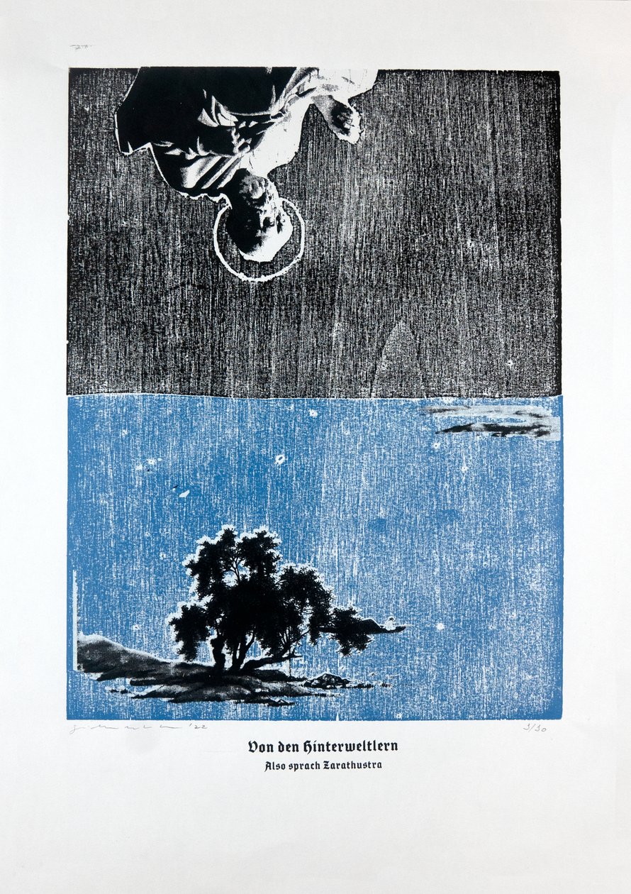 Sobre o posfácio de Assim falou Zaratustra, 2023 (xilogravura e serigrafia) de Guilherme Pontes