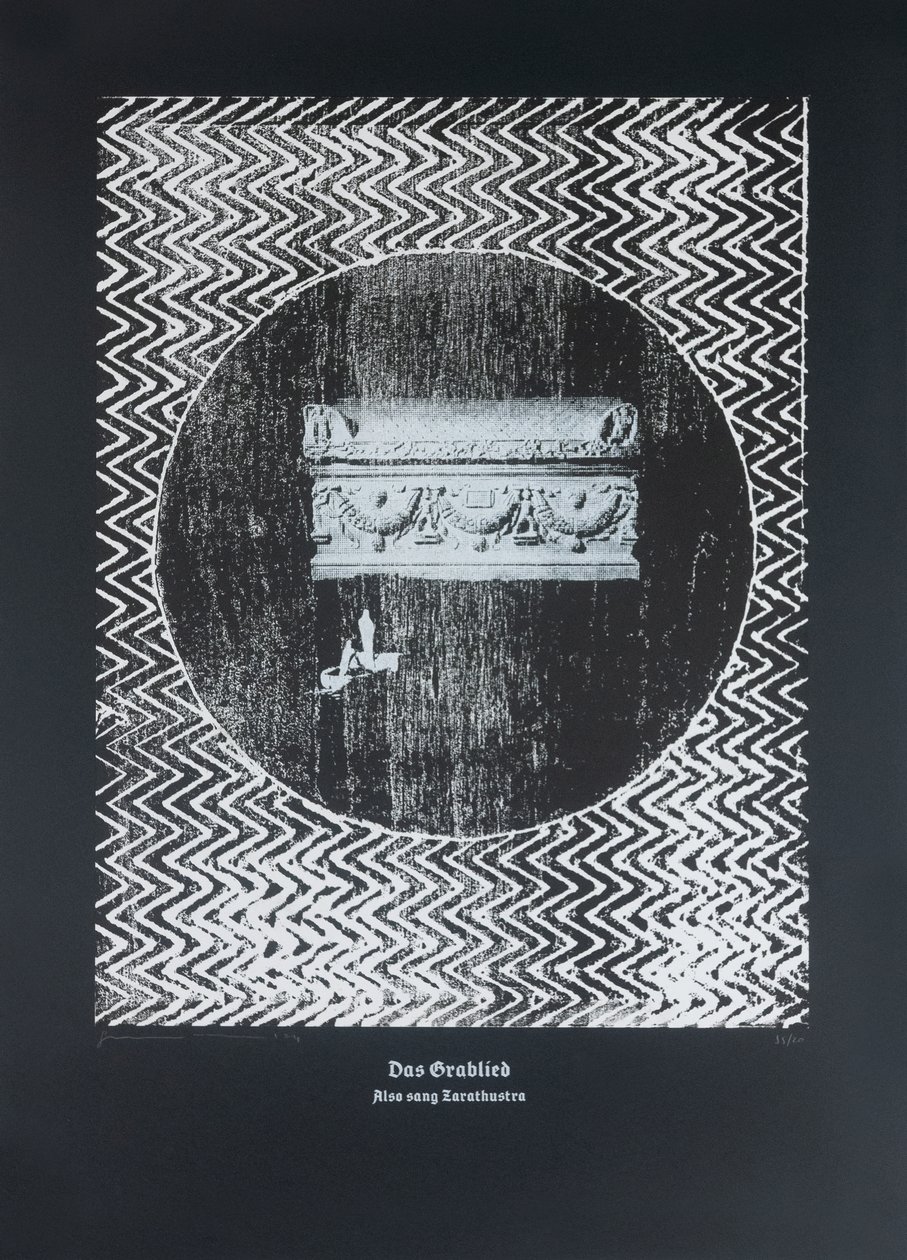 A Canção do Túmulo, Assim Falou Zaratustra, 2024 (xilogravura e serigrafia) de Guilherme Pontes