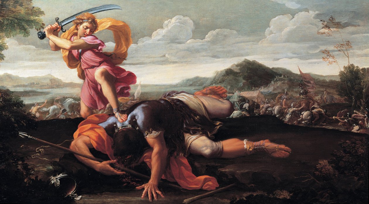 Davi e Golias, 1650-1660 de Guillaime Courtois
