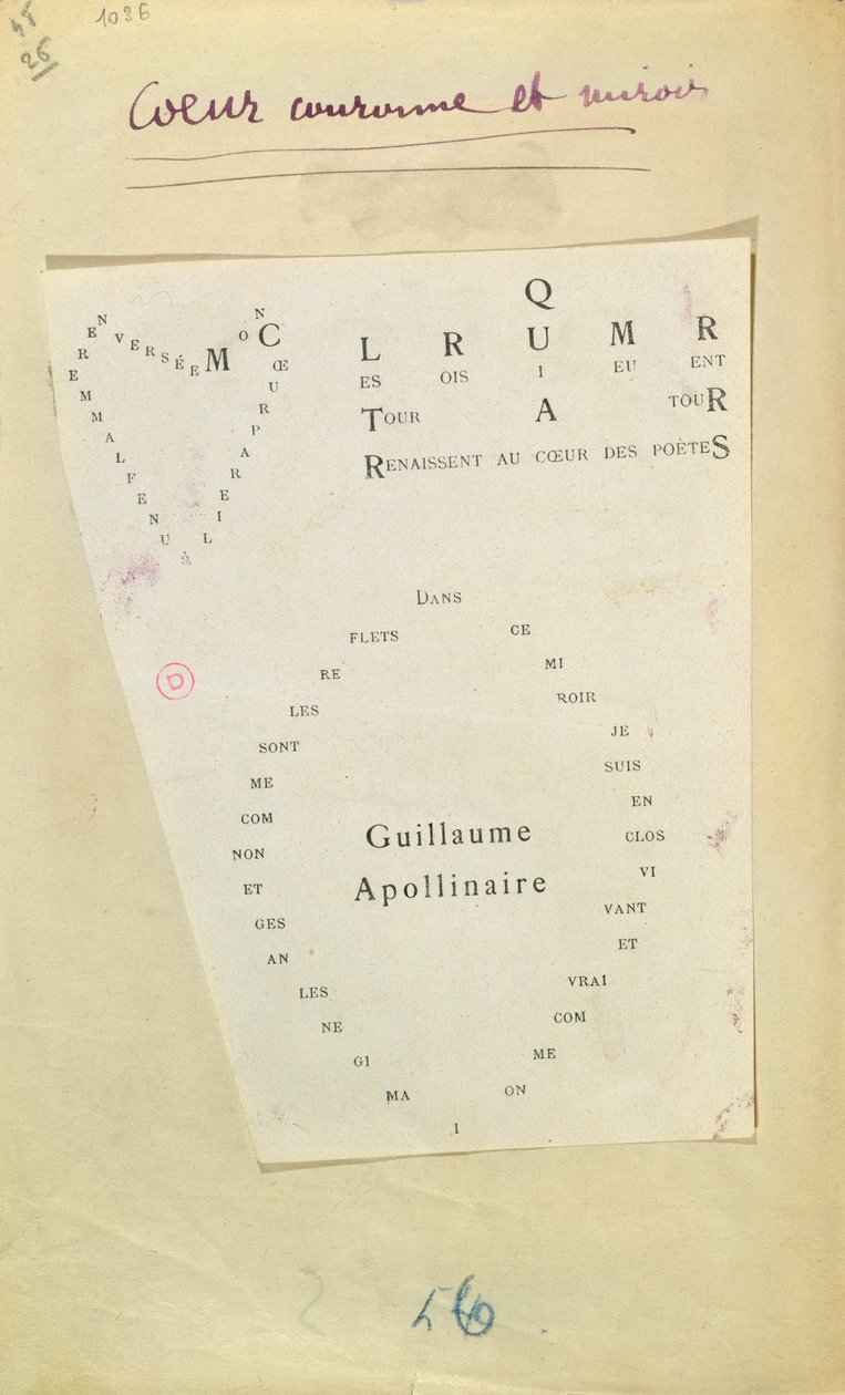 Página recortada de &39;And Me Also I&39;m Painter&39;, 1914 (tinta no papel) de Guillaume Apollinaire