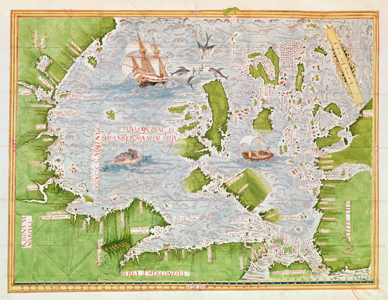 Fol.30v Mapa do Mar de Maluku, da &39;Cosmographie Universelle&39;, 1555 de Guillaume Le Testu