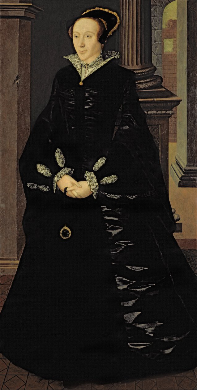 Retrato de uma senhora de preto, provavelmente Lady Margaret Arundell, c.1553 de Guillaume Scrots